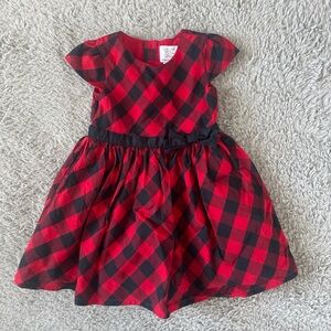 Just One You By Carters 18M Buffalo Plaid Sleeveless Dress Holiday  Black Red